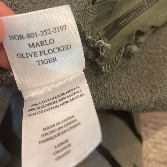 Rails Marlo Olive Flocked Tiger Sweatshirt size Large - Picture 5 of 9